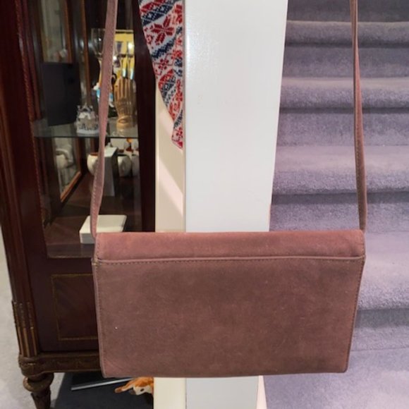 Brown Suede Purse with gold design - Picture 8 of 8